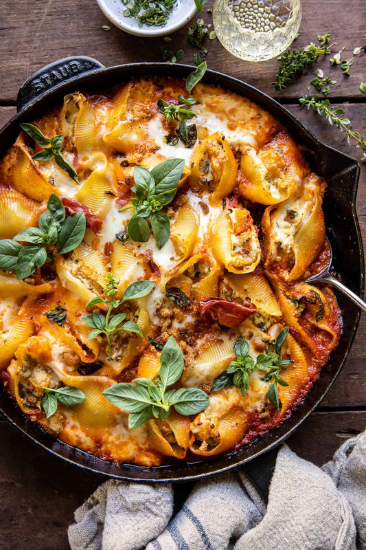 Butternut Squash Stuffed Shell Bake (V) (or not)